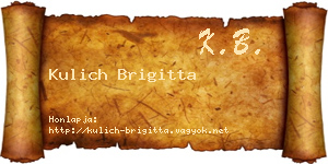 Kulich Brigitta névjegykártya